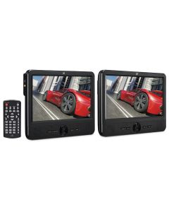  




This 9" dual screen portable DVD player gives you the luxury of two screens to watch movies with others. 



