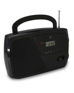 Listen to your favorite AM/FM stations with the GPX Portable Shortwave Radio. Includes: Shortwave SW-1 (5MHz- 10MHz) & SW-2 (10MHz - 22MHz) radio, digital alarm clock, and 3.5mm headphone jack. 