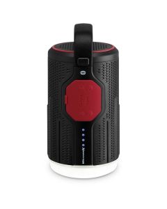This all-in-one rugged speaker with carrying handle can do it all.