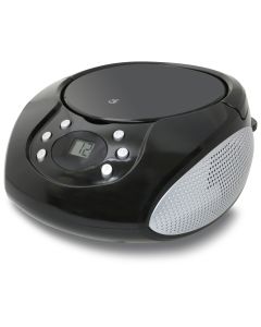 Black and Gray CD Radio Player, Top Loading CD Boombox with Radio, AM/FM Radio, BC112B