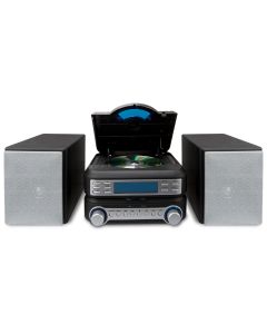 GPX Home Music System HC221 with CD in place and lid open