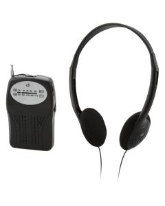Portable AM/FM Radio - R116B, Headphones and Radio