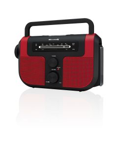 Red and Black Weather Band Radio, Direct Tuning AM/FM Weather Band Radio with Flashlight and Lantern - WR383R, Handled Radio 