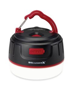 WeatherX Lantern and Powerbank (XPCW19B) front view with clip handle up