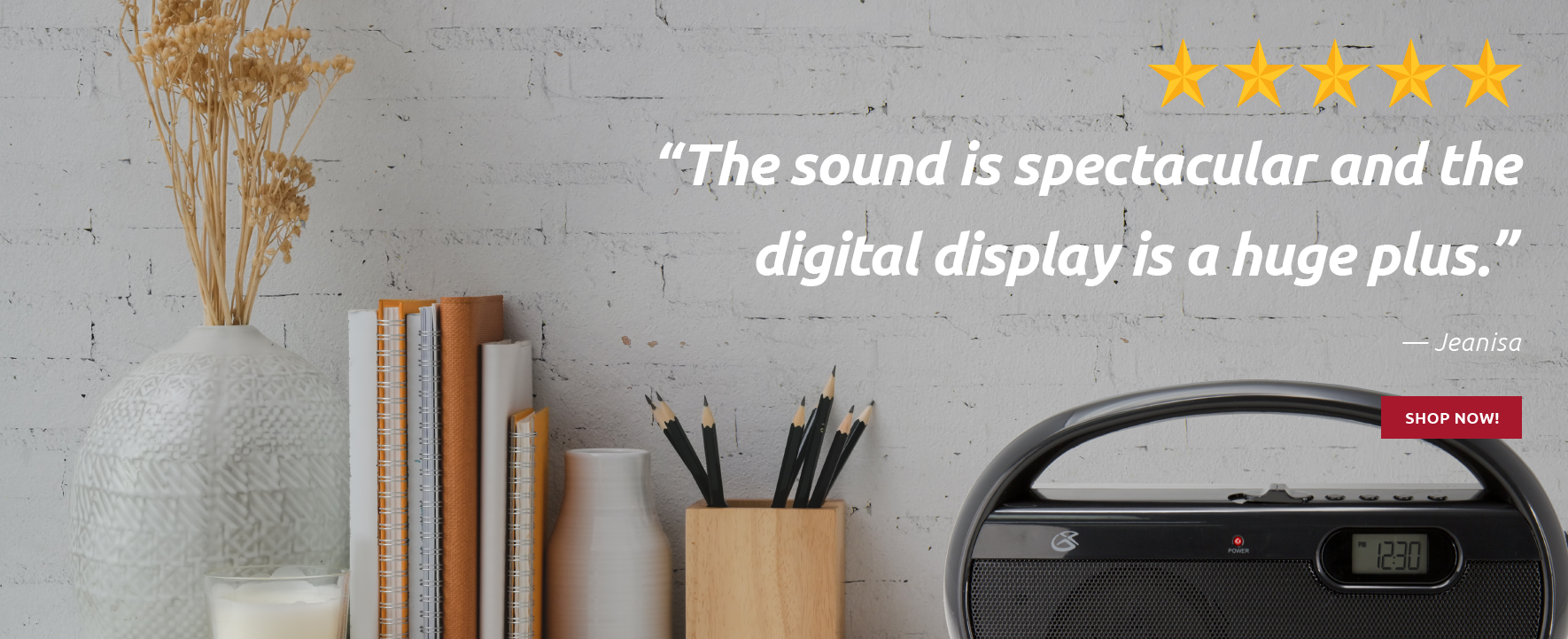 5 Star review for R602 says: The sound is spectacular and the digital display is a huge plus